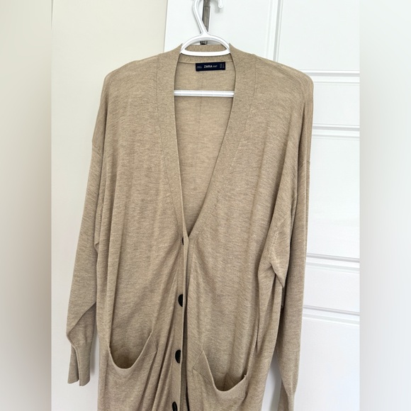 zara knit oatmeal color coat - Picture 2 of 6